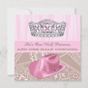 Invitación Cowgirl Princess Baby Shower