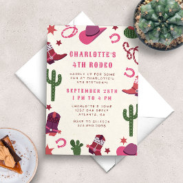 Invitación Cowgirl Rodeo Western Birday Party