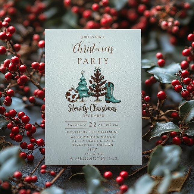 Invitación Cowgirl Rustic Howdy Christmas (Subido por el creador)