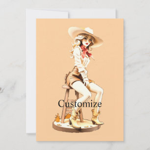 Invitación Cowgirl Sentado Thunder_Cove