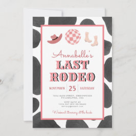 Invitación Cowgirl Último Rodeo Disco Bachelorette Weekend