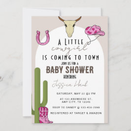 Invitación Cowgirl Western Baby Shower