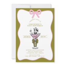 Cowgirl Whimsical Hand dibujó el cumpleaños 21