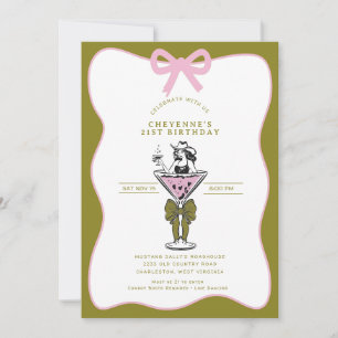 Invitación Cowgirl Whimsical Hand dibujó el cumpleaños 21