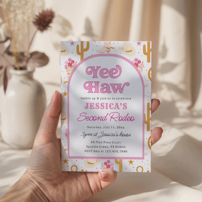 Invitación Cowgirl Wild West 2nd Rodeo Ranch Birthday (Subido por el creador)
