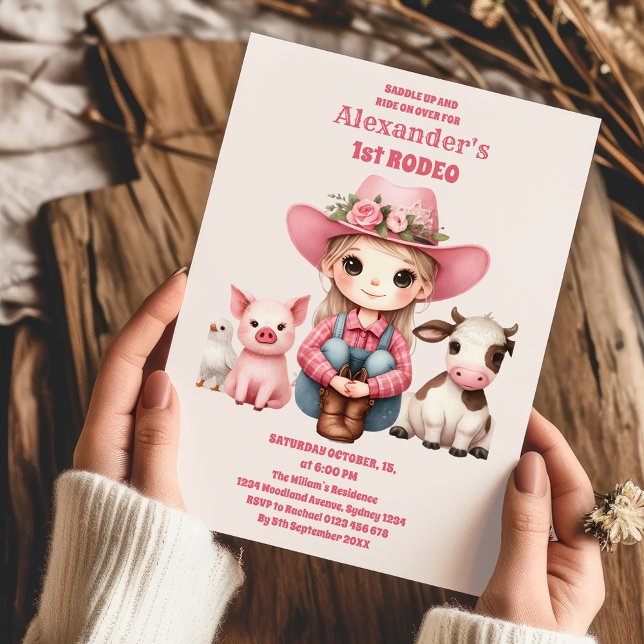 Invitación Cowgirl Wild West Primera fiesta de cumpleaños de  (Subido por el creador)