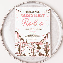 Invitación Cowgirl Wild West Rodeo Birday Party