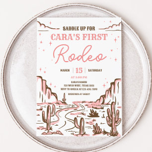Invitación Cowgirl Wild West Rodeo Birday Party