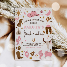 Invitación Cowgirl Wild West Rodeo Ranch Birthday Party