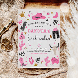 Invitación Cowgirl Wild West Rodeo Ranch Birthday Party