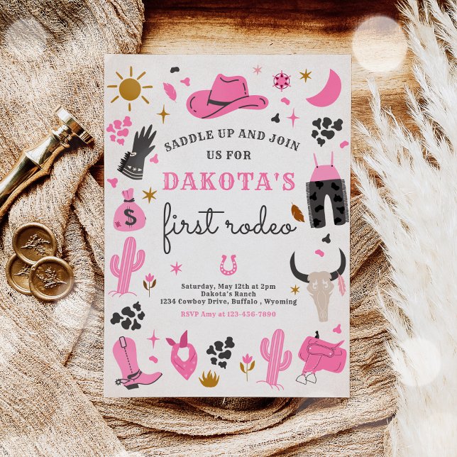 Invitación Cowgirl Wild West Rodeo Ranch Birthday Party (Subido por el creador)