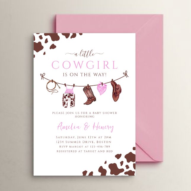 Invitación Cowgirl Wild West Rodeo Western GIRL Baby Shower (Subido por el creador)