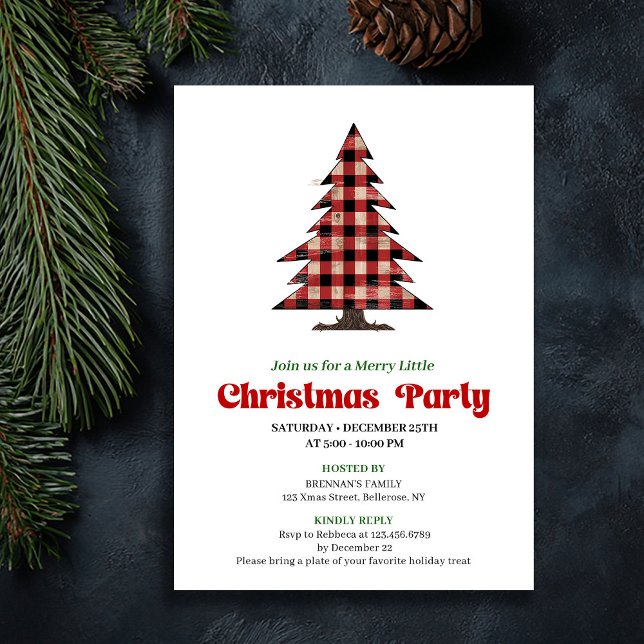 Invitación Cozy Buffalo Christmas Tree Holiday Celebration (Cozy Buffalo Christmas Tree Holiday Celebration)