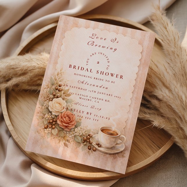 Invitación Cozy Cafe Romance Bridal Shower (Subido por el creador)