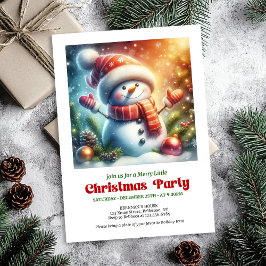 Invitación Cozy cartoon snowman invite holiday cheer editable