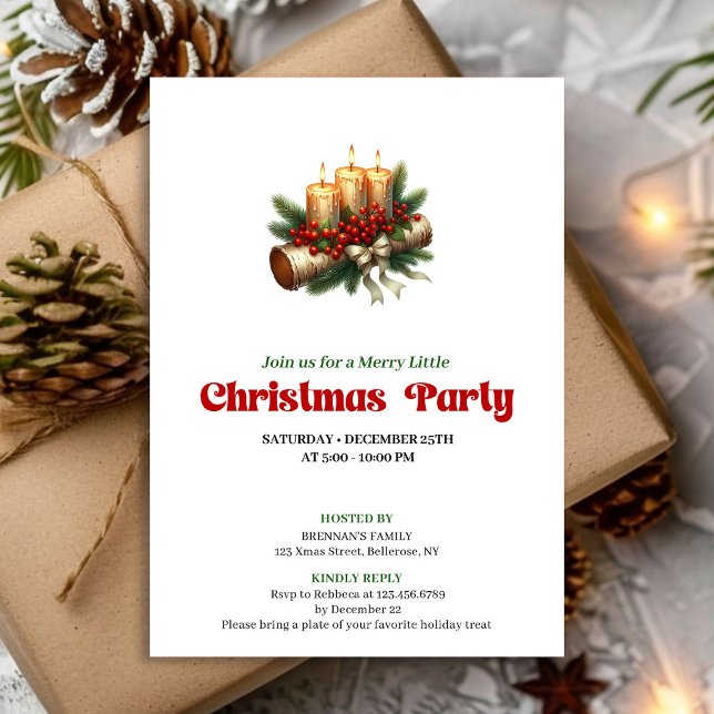 Invitación Cozy Christmas Decoration Invite Custom Name (Cozy Christmas Decoration Invite Custom Name)