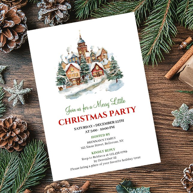 Invitación Cozy minimalist Christmas scene holiday invitation (Cozy minimalist Christmas scene holiday invitation)