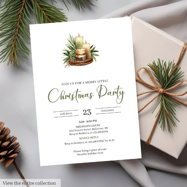 Invitación Cozy Neutral Earthy Rustic Minimalist Christmas   (Cozy Neutral Earthy Rustic Minimalist Christmas Party Invite)
