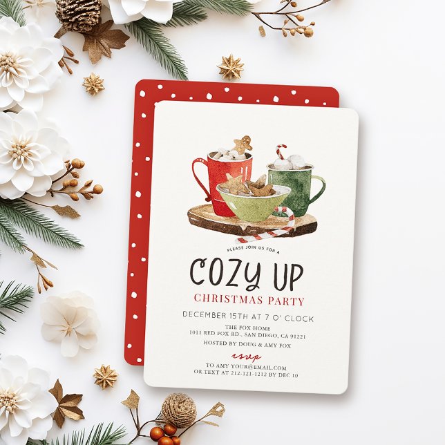 Invitación Cozy Up Cookies & Cocoa Christmas Holiday Party (Subido por el creador)