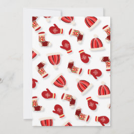 Invitación Cozy Winter Mittens and Hats white