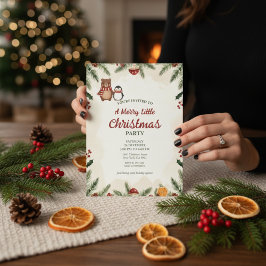 Invitación Cozy Woodland Christmas Party Invitation