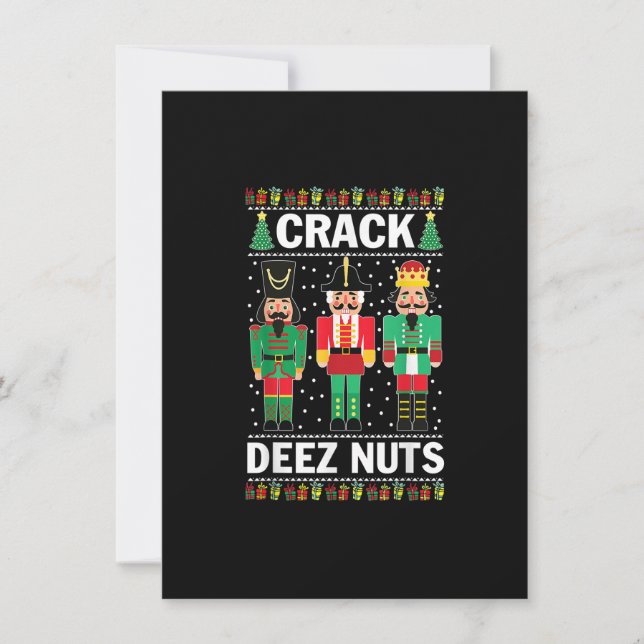 Invitación Crack Deez Nuts Funny Navidades (Anverso)