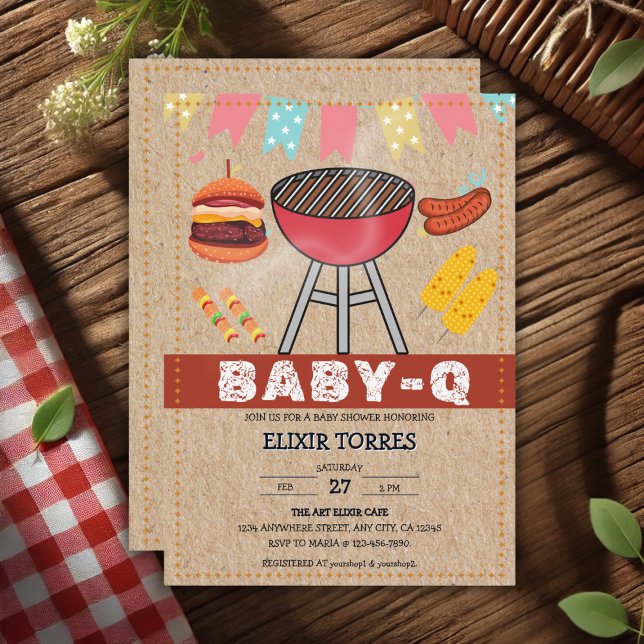 Invitación Craft Baby Q Grill Baby Shower (Subido por el creador)