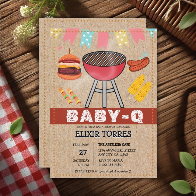 Invitación Craft Baby Q Grill Baby Shower (Subido por el creador)