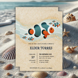 Invitación Craft Purpurina Clown Fish Nemo Baby Shower