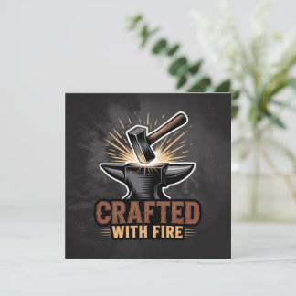 Invitación Crafted With Fire – Rustic Artisan Sticker