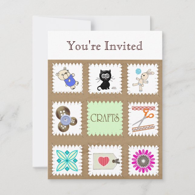 Invitación Crafts, estás invitado (Anverso)