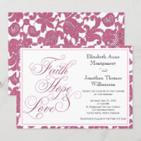 Cranberry Lace Faith Hope & Love Boda