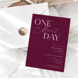 Invitación Cranberry Un día más Ensayo Cena