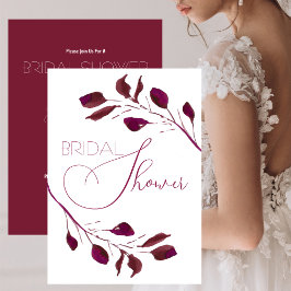 Invitación Cranberry Watercolor Floral Brigada