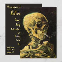 Invitación Cráneo con cigarrillo encendido de Van Gogh Hallow
