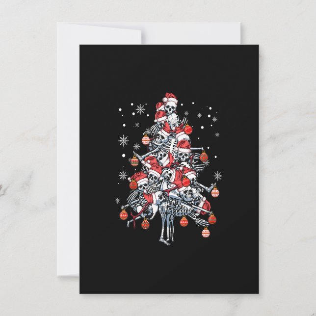 Invitación Cráneo de azúcar Santa Hat Árbol de Navidad Gracio (Anverso)