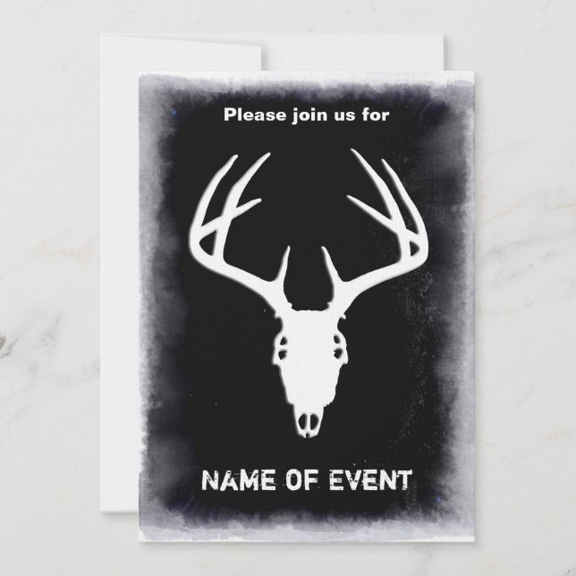 Invitación Cráneo de caza de ciervos Personalizado (Anverso)