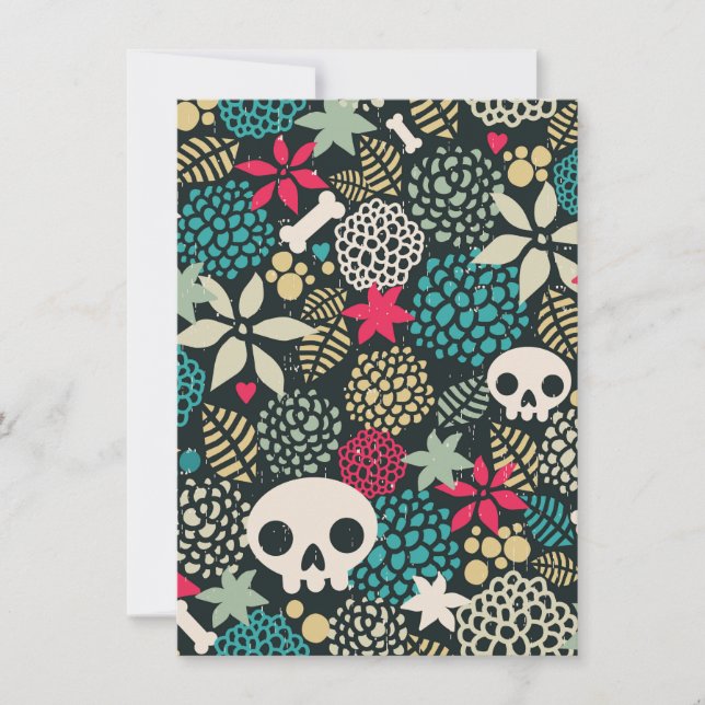 Invitación Cráneo de flores (Anverso)