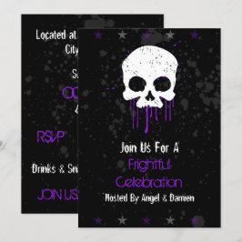 Invitación Cráneo de goteo morado