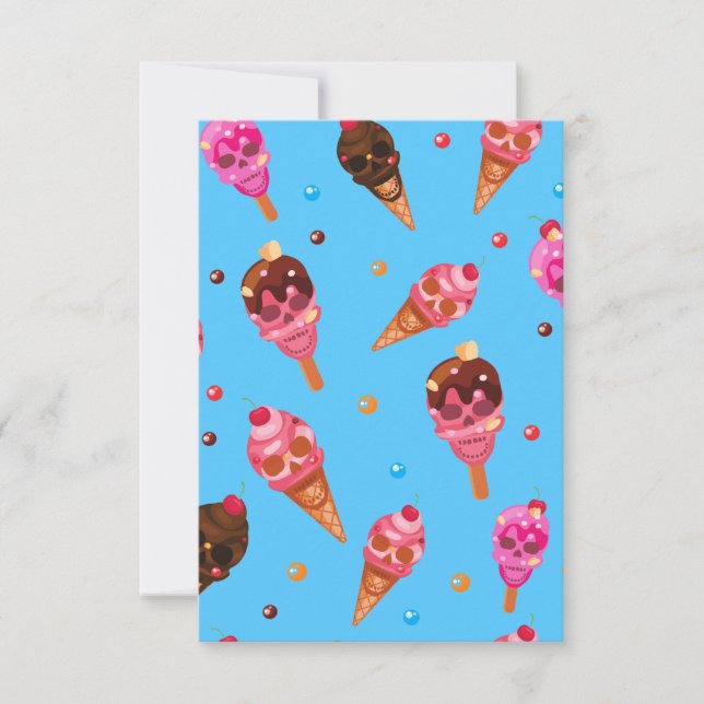 Invitación cráneo de helados de halloween (Anverso)