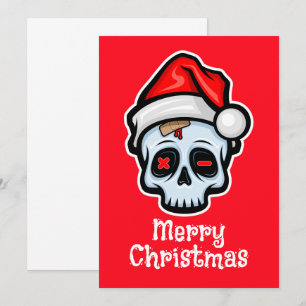 Invitación Cráneo de Navidades divertidos, Feliz Navidad