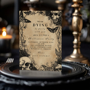 Invitación Cráneo de polilla oscura victoriana Reunión embruj