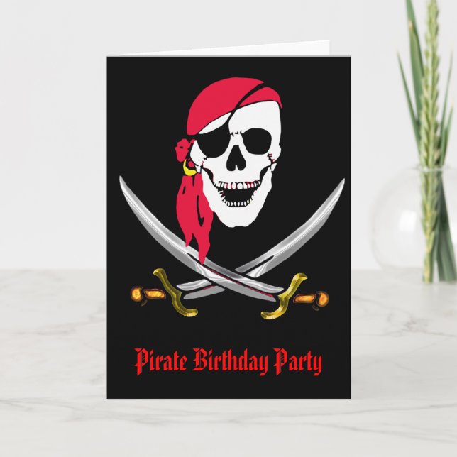 Invitación Cráneo del pirata y fiesta de cumpleaños de las (Anverso)
