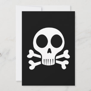 Invitación cráneo espeluznante sobre un fondo negro