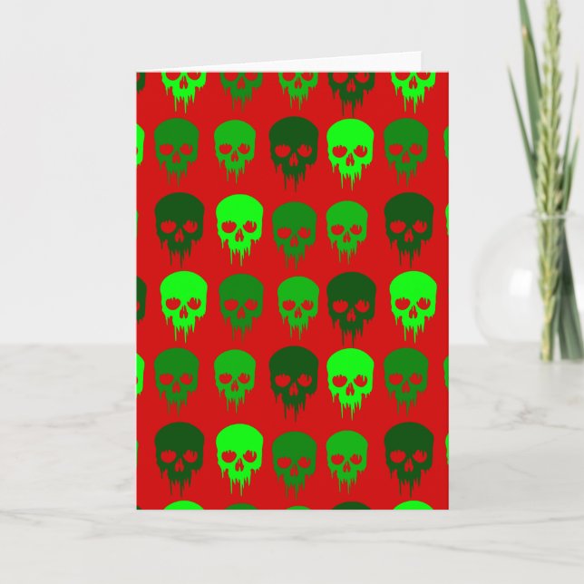 Invitación cráneo esqueleto navidad gótica (Anverso)