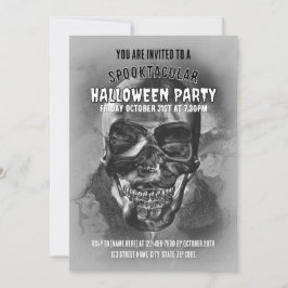 Invitación Cráneo feliz. Fiesta de Halloween.