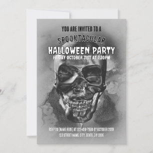 Invitación Cráneo feliz. Fiesta de Halloween.