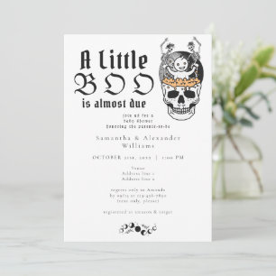 Invitación Cráneo gótico Moon Pequeño Boo Halloween Baby Show