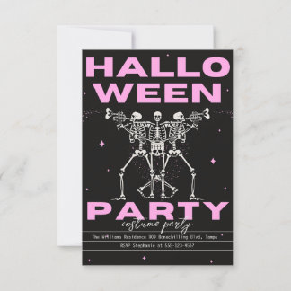 Invitación Cráneo gótico vintage de la fiesta de Halloween pa
