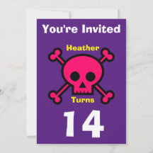Invitación Cráneo Personalizado- Cumpleaños-agrega